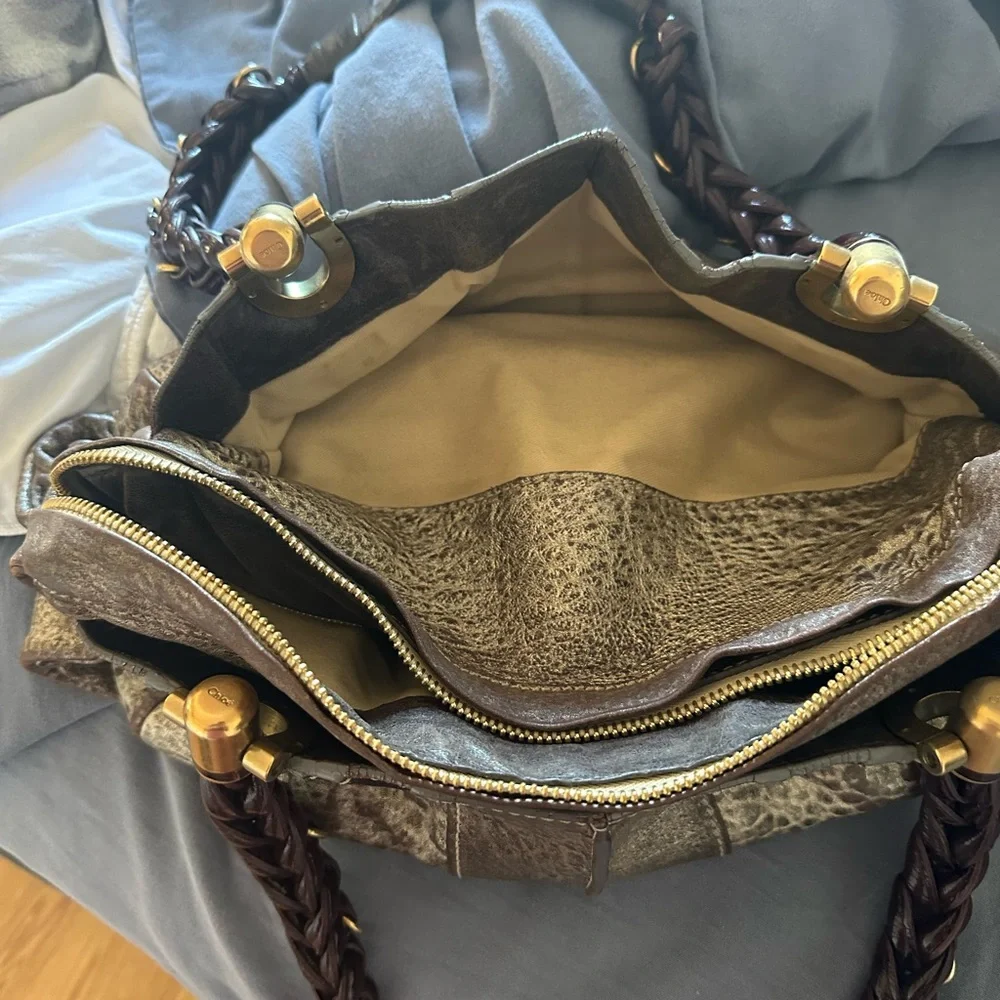 Chloe Textured Brown Shoulder Bag - Picture 8 of 10